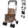 Mobiclinic®, Deambulatore pieghevole per anziani, Carrello spesa, 21 l, Coliseo, Marchio europeo, Con borsa della e freni, Sedile imbottito, Monoleva, Acciaio (stampato)