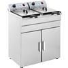 Royal Catering Friggitrice elettrica - 2 x 16 litri - 400 V - Con armadietto RCKF 16DSH