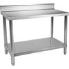 Royal Catering Tavolo inox - ECO - 120 x 60 cm - 110 kg - Con alzatina - Royal Catering RCAT-120/60-N