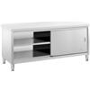 Royal Catering Tavolo armadiato inox - ECO - 200 x 70 cm - 600 kg - Royal Catering RCSSCB-200X70-E