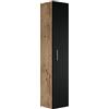 Badplaats B.V. Armadietto portaoggetti Pluto altezza 150 cm Chene chataignier con nero opaco - Mobile alto armadio a colonna
