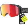 Uvex g.gl 3000 TOP, Occhiali da Sci Unisex, Polarizzato, con Lente Intercambiabile, Black Matt/Red-Clear, One Size