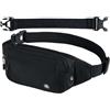 Horktrust Marsupio sportivo uomo e donna - Borsa banana per corsa, con tracolla estensibile, borsa petto multifunzione colore nero | Outdoor, fitness, uso quotidiano | Marsupio impermeabile Fanny Pack