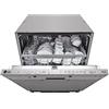 LG QuadWash DB242TX Lavastoviglie da Incasso a Scomparsa Totale, Serie 2, Classe D, 14 Coperti, 4 Bracci Irroratori, EasyRack+, Dual Zone, Wi-Fi, Motore Inverter Direct Drive, Acciaio