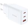 D-Link DCP-651 Caricatore GaN 65W - Caricatore rapido 2 x USB-C & 1 x USB-A con spine intercambiabili (UK/EU/US/AU) - PD 3.0 & QC 4.0, compatto e multi-dispositivo