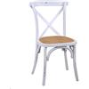 Vacchetti Giuseppe Sedia Legno Cross Bianco Antico Seduta Intreccio Impilabile, Medio