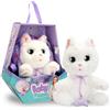 BABY PAWS Gatto, Cucciolo di Peluche Interattivo con Suoni che Apre e Chiude gli Occhi e include una Borsa-Copertina, Giocattolo Regalo per Bambini dai 3 Anni in su