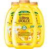 Garnier Ultra Dolce Shampoo Camomilla Illuminante Ammorbidente per Capelli Chiari o Riflessi Chiari con Miele di Fiori Idratante Protettivo Ingredienti 94% di Origine Naturale - 3 Flaconi da 400ml