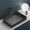 KAMALU Lavabo appoggio rettangolare in acciaio finitura gun metal | KSA-550GM