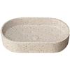 KAMALU Lavabo da appoggio ovale con finitura terrazzo beige | KTERL-600BE