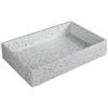 kamalu Lavabo da appoggio rettangolare con finitura terrazzo stracciatella | KTERD-600STR- KAMALU