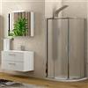 KAMALU Box doccia 80x80 semicircolare vetro opaco altezza 180cm | K400