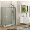 KAMALU Box doccia angolare 100x70 alto 180 cm vetro trasparente K410
