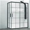 kamalu box doccia 90x90 profili neri opachi vetro a quadrati neri nico-b1000