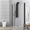 kamalu box doccia nero 70x90 due battenti altezza 200h | ks2800an