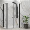 kamalu box doccia 90x70 nero fisso 90 apertura saloon 70 altezza 200h | ks2800as