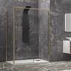 kamalu box doccia oro satinato 70x100 scorrevole e fisso vetro 6mm altezza 200h | kla-4000g