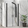 KAMALU Porta doccia saloon 65-70 cm profili neri altezza 200h | KSAL2800AN