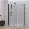 kamalu box doccia 70x70 apertura soffietto e lato fisso colore nero | ks7000n