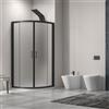 kamalu box doccia semicircolare 90x90 telaio nero vetro satinato | kf2000bs