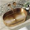 KAMALU Lavabo da appoggio in acciaio inox finitura oro rosa | KJ5500RG