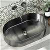 KAMALU Lavabo da appoggio in acciaio inox gun metal con finitura spazzolata | KJ5500GM