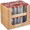 BSCA Lot de confituriers Confezione da 12 contenitori per marmellata, 385 ml+ Coperchio per Decorazione di barattoli da confettura, Multicolore, 0,385L
