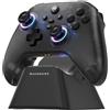 Machenike G3V2 Controller PC, Joystick pc, 2 Joystick Hall Regolabili, 2 Pulsanti Programmabili, Luci RGB a Colori, Per PC/switch/iOS/Android, Batteria 1000mAh, Base di Ricarica (Nero, PE-Upgrade)