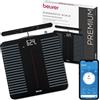 Beurer BF 990 Bilancia digitale con sensori manuali, connessione app tramite WIFI/Bluetooth, 25 valori di misurazione, 8 elettrodi, trasmissione a Apple Health & co