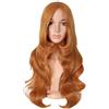 MapofBeauty 24 Pollice/60cm Moda Signora Frangia Laterale Lungo Ricci Donna Ricci Parrucche (Dorato Arancione)