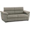Talamo Italia -Divano letto 3 posti Quintina, Sofà trasformabile per salotto, imbottito, sfoderabile, Qualità 100% Made in Italy, 225x95 h100 cm, Tortora