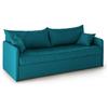 Talamo Italia -Divano letto 3 posti Uberta, Sofà trasformabile per salotto, imbottito, sfoderabile, Qualità 100% Made in Italy, 205x86 h80 cm, Azzurro