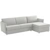 Talamo Italia -Divano letto con penisola Virgilia, Sofà angolare trasformabile per salotto, imbottito, sfoderabile, 100% Made in Italy, 260x160 h90 cm, Grigio chiaro