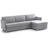 Talamo Italia -Divano letto con penisola Virgilia, Sofà angolare trasformabile per salotto, imbottito, sfoderabile, 100% Made in Italy, 260x160 h90 cm, Grigio