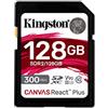 Kingston Scheda di memoria SDXC Canvas React Plus da 128 GB UHS-II 300R/260 W U3 V90 per Full HD/4K/8K - SDR2/128 GB