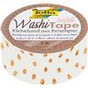 folia 26101 - Nastro Adesivo di Carta Washi, Hot Foil Rosegold Dots, ca. 5 m X 15 mm