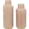 Deco 79 Set di 2 vasi cilindrici in metallo, 35,6 cm, 43,2 cm, colore rosa