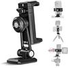 NEEWER Adattatore per treppiede, morsetto per cellulare con slitta flash, filettatura 1/4 3/8, Arca tipo base, girevole a 360°, inclinazione di 180°, compatibile con iPhone 14 13 Pro Max Mini X Xs
