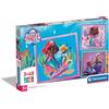 Clementoni Puzzle Supercolor - Disney Ariel - 3 Puzzle da 48 Pezzi, Bambini 5 Anni, La Sirenetta, Sviluppa Capacità di Osservazione, Logica e Manualità, Puzzle Cartoni Animati, Made In Italy, 25324