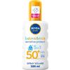 Nivea (Beiersdorf SpA) Nivea Sun Spray Solare Kids Sensitive Protect FP50+ 200 ml, Crema solare per bambini e neonati ml