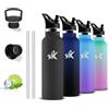 Grsta Borraccia Termica, Borraccia 500 ml, Senza BPA, Borracia con Cannuccia, Senza Perdite, Borracce Bambini, Mantiene Caldo per 12 Ore/Freddo 24 Ore, Termos per Scuole, Campeggio, Uffici, Caffè, Yoga