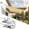 Colourtree Tenda parasole a vela a vela rettangolare e quadrata, 3,5 x 3,5 m, beige, per patio, standard commerciale, resistente, 260 g/m²