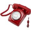 Plyisty Telefono con Linea Rotativa, Telefono Fisso Vintage Antico, con Suoneria Meccanica, Segreterie Telefoniche e ID Chiamante, per Decorazione Domestica, Ufficio, Scrivania (rosso)