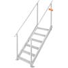 VEVOR Scaletta per Pontile Altezza Regolabile 109-130 cm Scaletta per Pontone Barca 6 Gradini Lega di Alluminio Portata ca. 226 kg con Corrimano Scaletta Antiscivolo Scale per Imbarco Barca Piscina