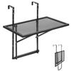VEVOR Tavolo Sospeso Pieghevole in Metallo per Ringhiera del Balcone da 610 x 410 mm, Tavolo da Bar all'Aperto per Ringhiere, Regolabile su 5 Livelli, per Ringhiere e Patio e Terrazza