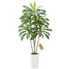 VEVOR Dracena Artificiale 1829 mm, Palma Tropicale Finta con Vaso Alto Bianco, Pianta Finta in Seta da Pavimento in Vaso, Grandi Alberi per Casa, Ufficio, Soggiorno, Decorazione Interna ed Esterna