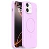 Mixroom - Custodia Cover Case per iPhone 12 / iPhone 12 PRO in Tpu silicone liquido morbido compatibile con MagSafe con cerchio magnetico integrato Lilla C09