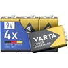 VARTA Batterie Blocchi da 9V, confezione da 4, pile Power on Demand, Alcaline, pacco di stoccaggio, flessibili, potenti, per rilevatori di fumo, allarmi antincendio [Esclusivo su Amazon]