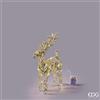EDG Enzo De Gasperi Decoro Renna di Natale Led Intreccio 40 MicroLed H 37 Cm L 25 Cm L 12 Cm IP20 Gold