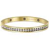 Bling Jewelry Bracciale rigido impilabile con zirconi cubici bianchi incastonati per donne, eventi formali, matrimoni, in acciaio inossidabile placcato oro.